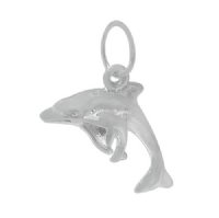 1 15.5x10mm Sterling Silver Double Dolphin Charm Pendant