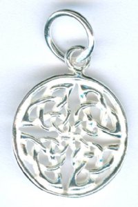 1 16mm Round Sterling Silver Celtic Knot Pendant