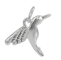 1, 16x13mm Sterling Silver Hummingbird Charm Pendant