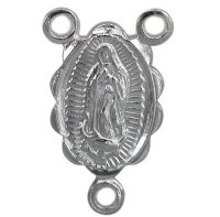 1, 17x10.5mm Sterling Silver Virgin Mary Rosary Connector