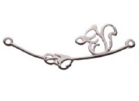 SS4158 1, 31x10mm Sterling Silver Squirrel on a Branch Connector Bar / Link