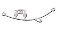 SS4159 1, 35x10mm Sterling Silver Owl on a Branch Connector Bar / Link