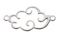 SS4165 1, 25x13mm Sterling Silver Large Cloud Connector Link