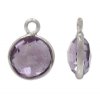 1 9mm Faceted Amethyst and Sterling Silver Round Pendant
