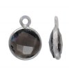 1 9mm Faceted Smoke Topaz and Sterling Silver Round Pendant
