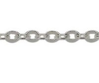 1 Foot 1.9x1.2mm Sterling Silver Flat Oval Cable Chain