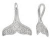 1 11x10mm Sterling Silver Whale Tail Charm Pendant 