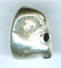 1 14x12mm Sterling Silver Electroformed Nugget Bead