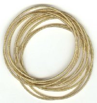 Pack of 10 50mm Coiled Stretch Bracelet -  Gold