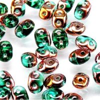 DUO550720 - 10 Grams Transparent Emerald & Capri Gold 2.5x5mm Super Duo Beads