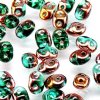 DUO550720 - 10 Grams Transparent Emerald & Capri Gold 2.5x5mm Super Duo Beads
