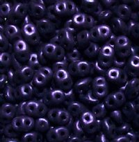 DUO79021 - 10 Grams Jet Metallic Suede Purple 2.5x5mm Super Duo Beads
