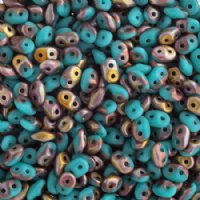 10 Grams Matte Opaque Apollo Turquoise 2.5x5mm Super Duo Beads