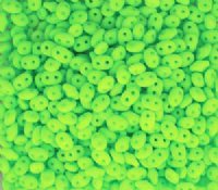 DUO525142 - 10 Grams Neon Lime 2.5x5mm Super Duo Beads