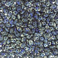 DUO533050 - 10 Grams Opaque Blue Picasso 2.5x5mm Super Duo Beads