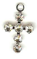 1 14x9mm Rhodium Cross Pendant with Swarovski Crystal