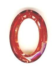 1 15x11mm Red Magma Swarovski Faceted Oval