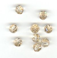 10 6mm Round Swarovski Beads - Crystal Golden Shadow