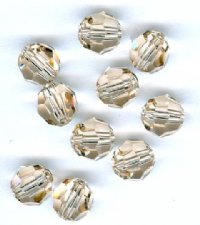 10 6mm Light Silk Swarovski Round Beads