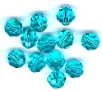 10 6mm Round Light Turquoise Swarovski Beads