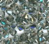 25 4mm Silver Night Crystal Swarovski Bicone Beads