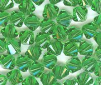 25 6mm Fern Green Swarovski Bicone Beads