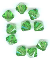 10 8mm Fern Green Swarovski Bicone Beads