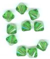 10 8mm Fern Green Swarovski Bicone Beads