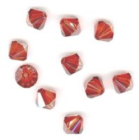 10 8mm Red Magma Swarovski Bicone Beads