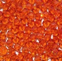 25 4mm Tangerine Swarovski Bicone Beads