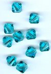10 8mm Light Turquoise Swarovski Bicone Beads
