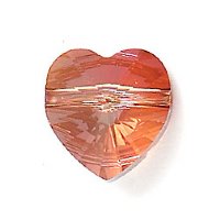 1 10mm Crystal Copper Side Drilled Swarovski Heart