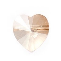 1 10mm Crystal Golden Shadow Side Drilled Swarovski Heart