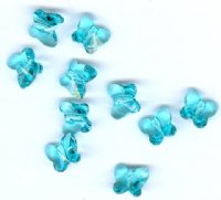 10 6mm Light Turquoise Swarovski Butterfly Beads