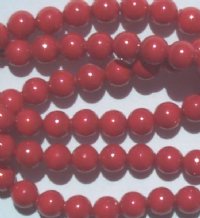 25 4mm Red Coral Swarovski Pearls