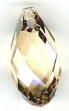 1 17x8.5mm Crystal Golden Shadow Swarovski Briolette Drop