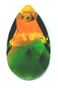 22mm Fern Green and Topaz Swarovski Pear Drop