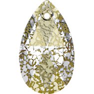 22mm Crystal Gold Patina Swarovski Pear Drop