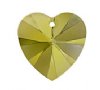 1 10mm Iridescent Green Swarovski Heart Pendant