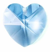 1 14mm Aqua Swarovski Heart