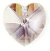 1 10mm Silver Shade Swarovski Heart