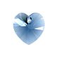 1, 10mm Denim Blue Swarovski Heart