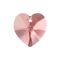 1, 10mm Rose Peach Swarovski Heart