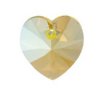 1 10mm Light Colorado Topaz Shimmer Swarovski Heart Pendant