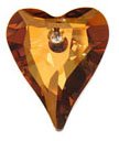 1 17mm Copper Crystal Swarovski Wild Heart Pendant