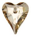 1 12mm Crystal Golden Shadow Swarovski Wild Heart Pendant