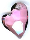 1 17mm Antique Pink Crystal Swarovski Devoted 2 U Heart Pendant 