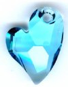 1 17mm Aqua Swarovski Devoted 2 U Heart Pendant 