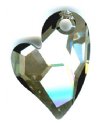 1 17mm Crystal Silver Shade Swarovski Devoted 2 U Heart Pendant 