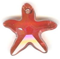 1 20mm Red Magma Swarovski Starfish